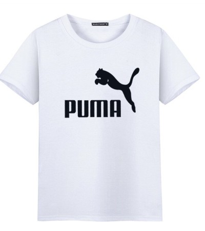 Men T-shirt Leopard Letter Print O-neck Short Sleeve Large Size Couple Casual Top S~5XL