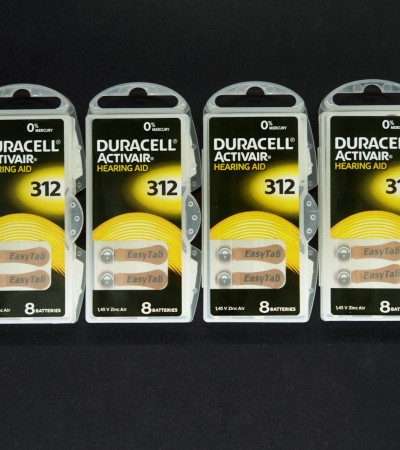 德国制造的Duracell 312助听器电池（4包/32块）